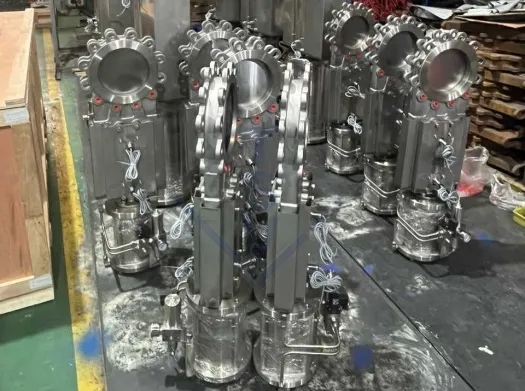 Pneumatic Operated Stainless Steel Knife gate valve with Limit Switch