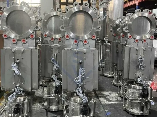Pneumatic Operated Stainless Steel Knife gate valve with Limit Switch