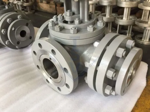 3-way ball valve with manual and electric actuator