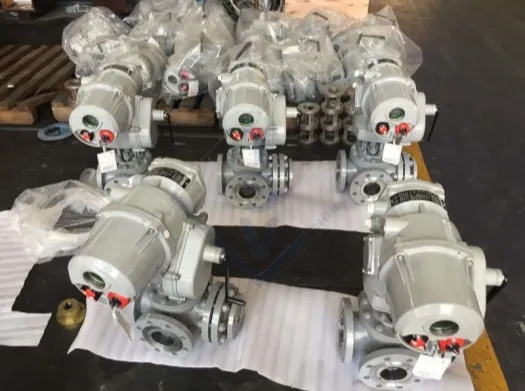 3-way ball valve with manual and electric actuator