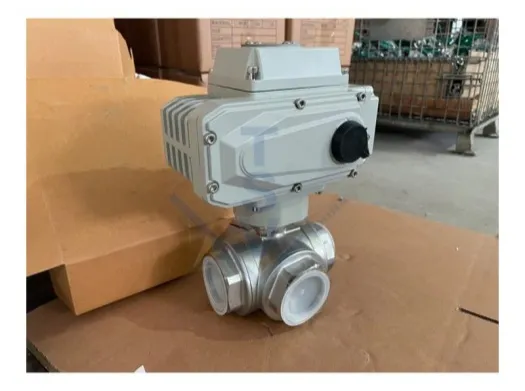 Electric Actuator Three Way Thread NPT/BSPT Ball Valve
