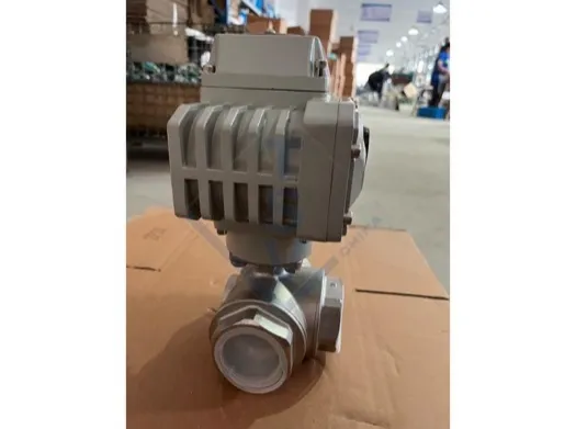 Electric Actuator Three Way Thread NPT/BSPT Ball Valve